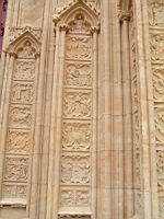 Lyon, Cathedrale Saint Jean, Portail, Porche de gauche, Ebrasements, Plaques decorees (03)